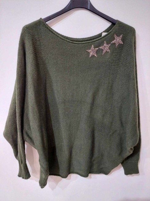 Pull uni 3 étoiles strass