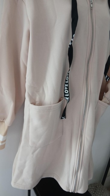 Veste longue polaire beige