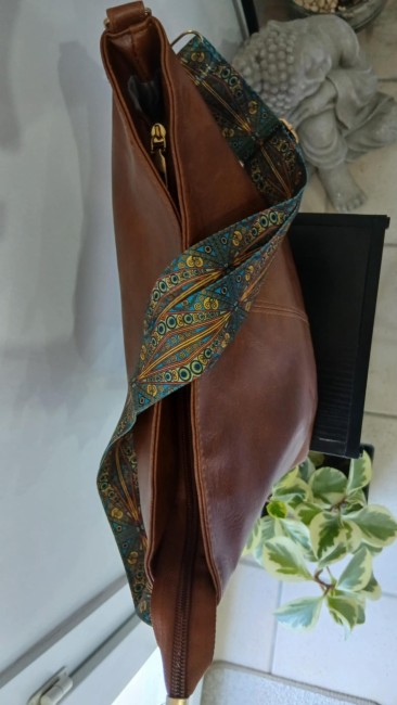 Sac marron simple - sangle tissu
