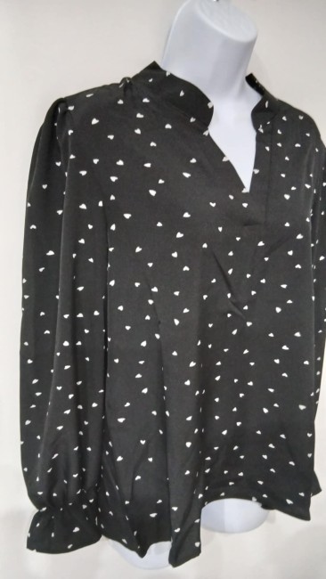 Chemise  noire imprimé Cœur