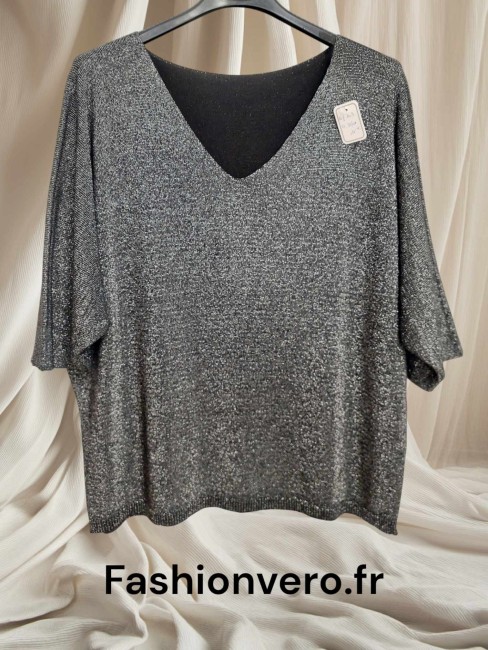 Pull lurex manches 3/4