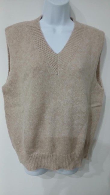 Pull décontracté sans manche beige