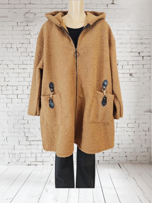 Manteau en laine caramel