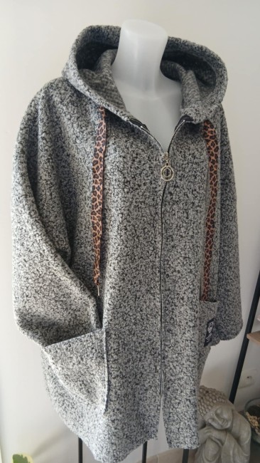 Manteau gris chiné effet laine