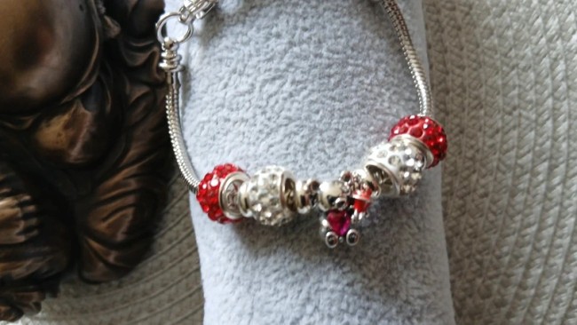 Bracelet  chaîne serpent et charm ours