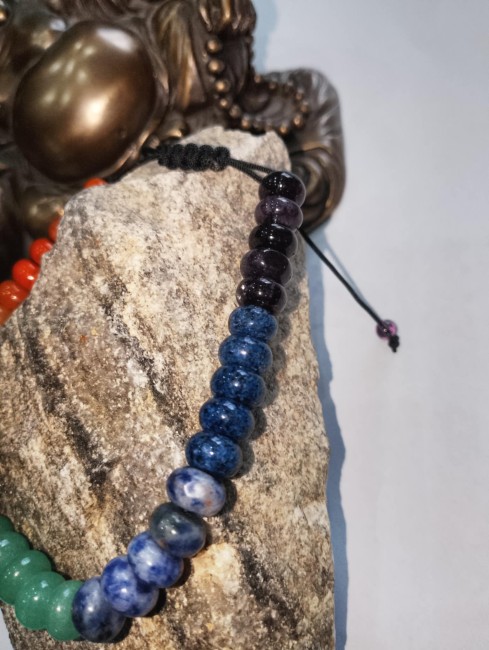 Bracelet Chakras Réglable en Perles d'Abacus