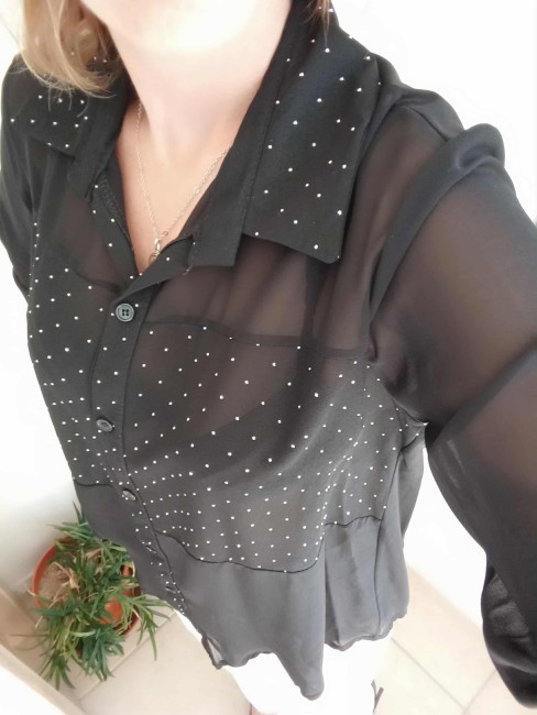 Chemisier uni avec strass