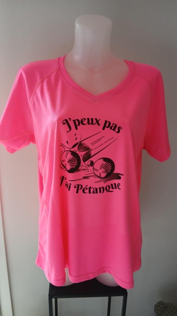Tee-Shirt  Pétanque col V Femme