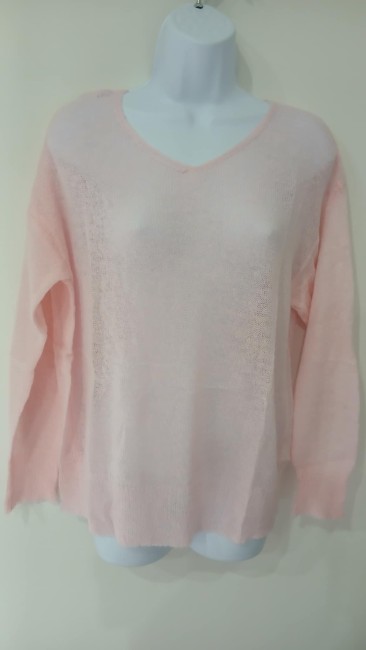 Pull léger uni oversize rose