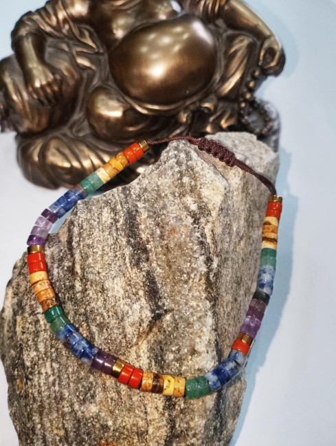 Bracelet tissé 7 chakras 5mm