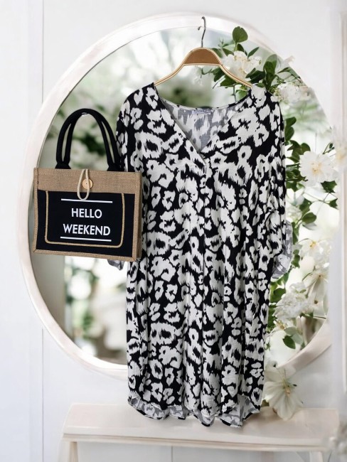 Robe droite noir et blanche
