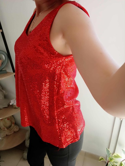 Haut sans manche à sequins