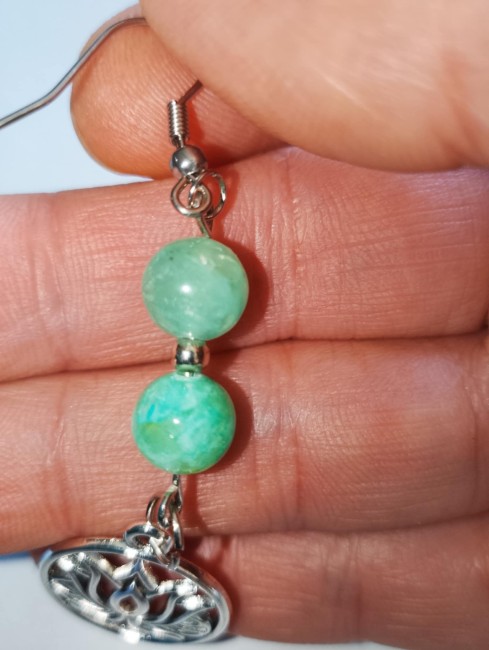 Boucles d'oreilles pendantes aventurine