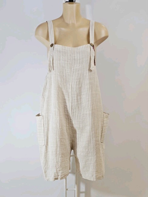 Combishort rayé coton 
