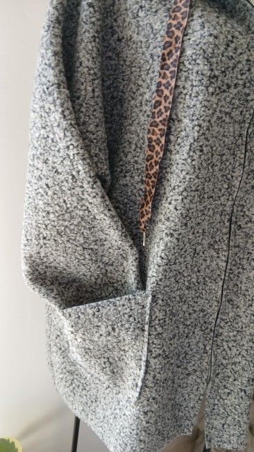 Manteau gris chiné effet laine