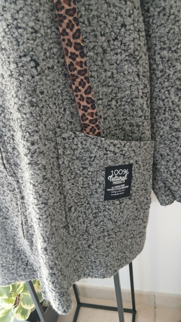 Manteau gris chiné effet laine