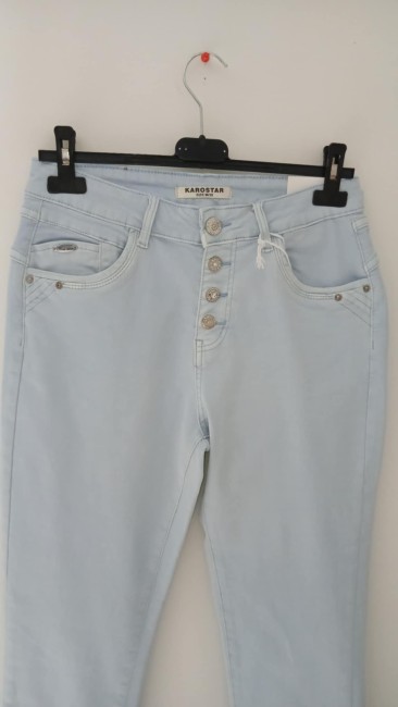 Jeans Bleu céleste Boutons Karostar