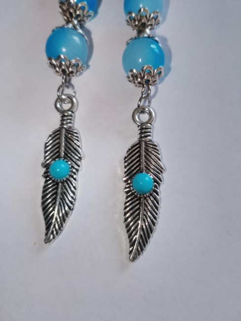 Boucles d'oreilles pendantes plumes