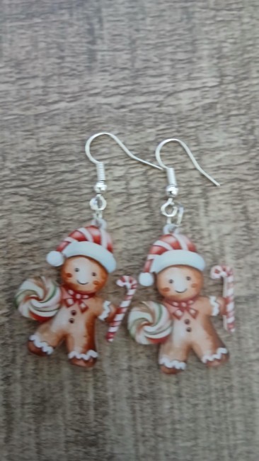 Boucles d'oreilles de Noël en acrylique 2D