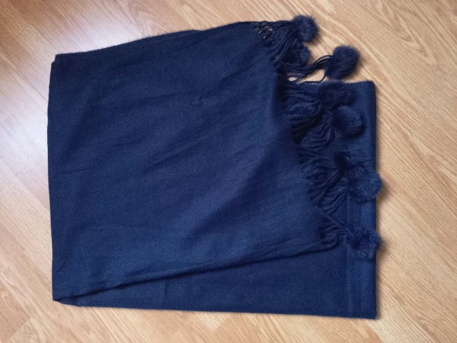 Echarpe unie avec pompons - Femme 