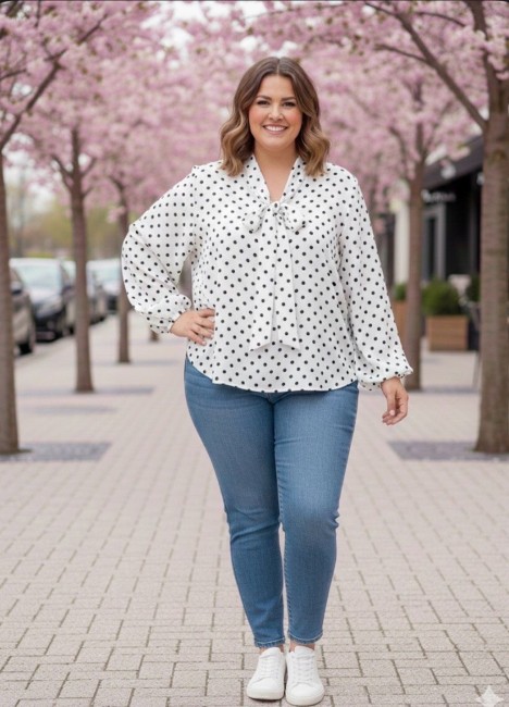 Blouse à pois fluide 