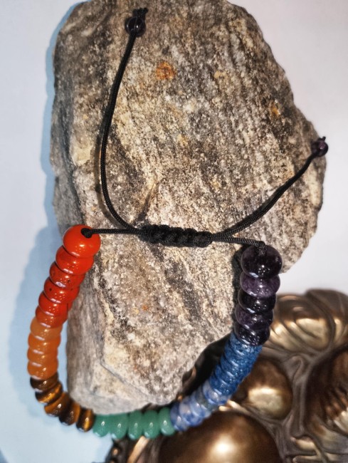 Bracelet Chakras Réglable en Perles d'Abacus