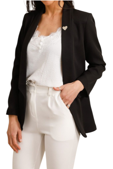 veste-tailleur-femme-elegante_noir_683047d24fe17 Veste Tailleur noir coeur brodé doré