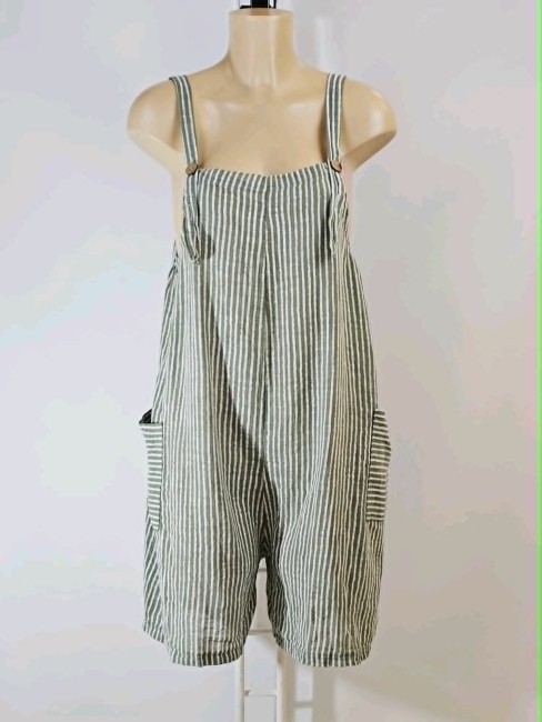 Combishort rayé coton 