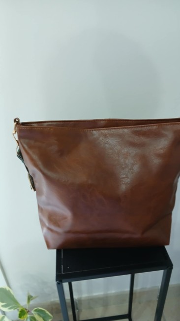 Sac marron simple - sangle tissu