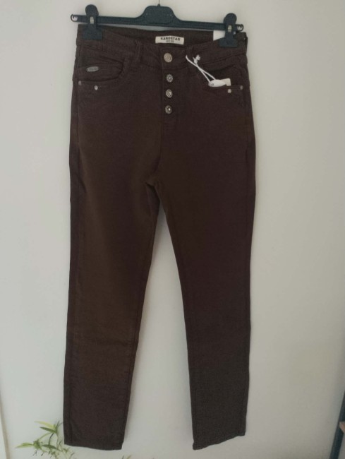 Jeans marron Bouton Karostar