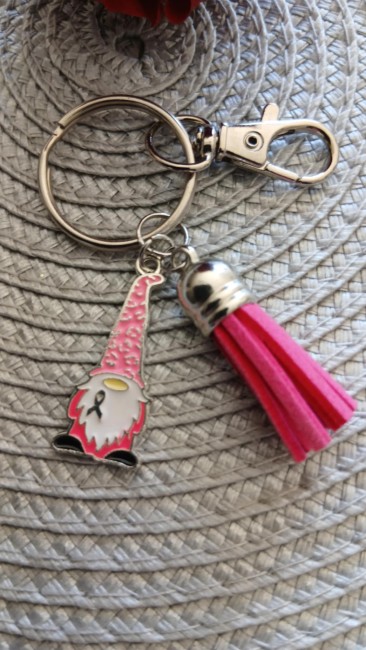 Porte clé octobre rose Gnome