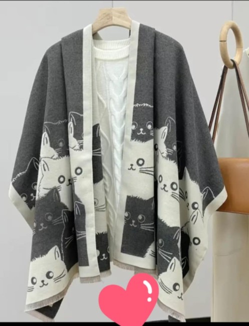 Echarpe douce avec motif chats