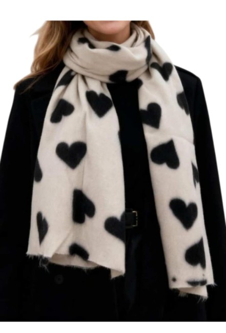 Écharpe douce hiver imprimé cœur