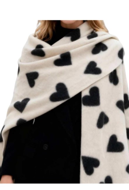 Écharpe douce hiver imprimé cœur
