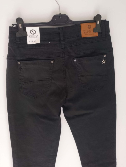 Jeans Noir Bouton Karostar