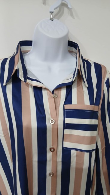 Chemise à manches longues à rayures