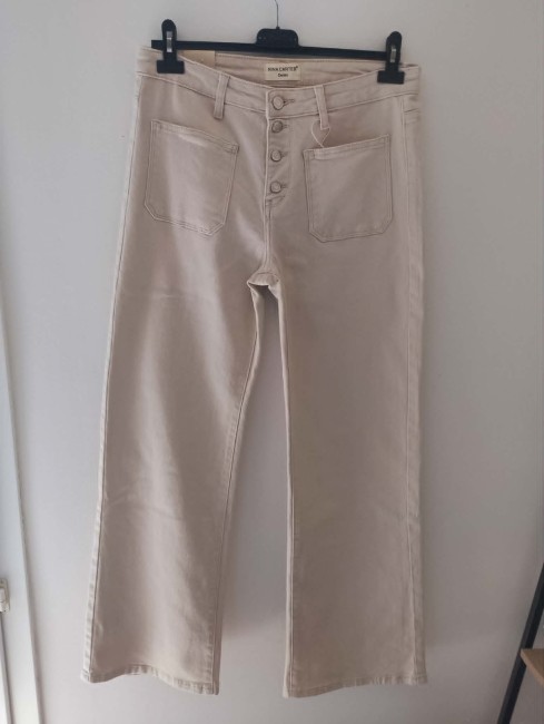 Jeans Flare Beige crème