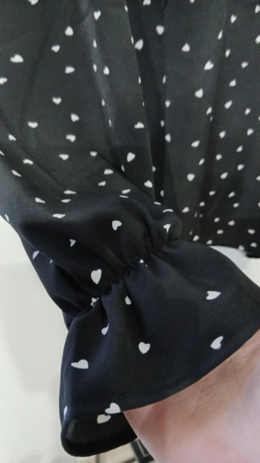 Chemise  noire imprimé Cœur