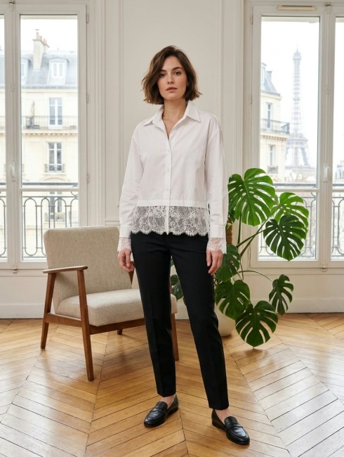 Chemise blanche et dentelle