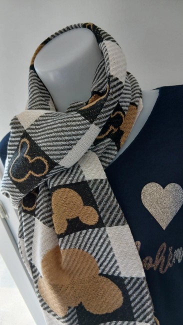 Echarpe à carreaux motif tête de Mickey