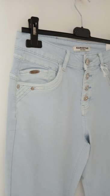 Jeans Bleu céleste Boutons Karostar