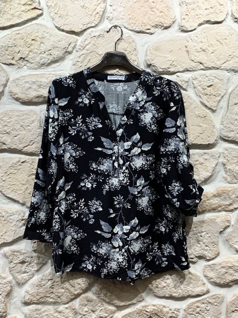 Blouse imprimé fleurs automnale