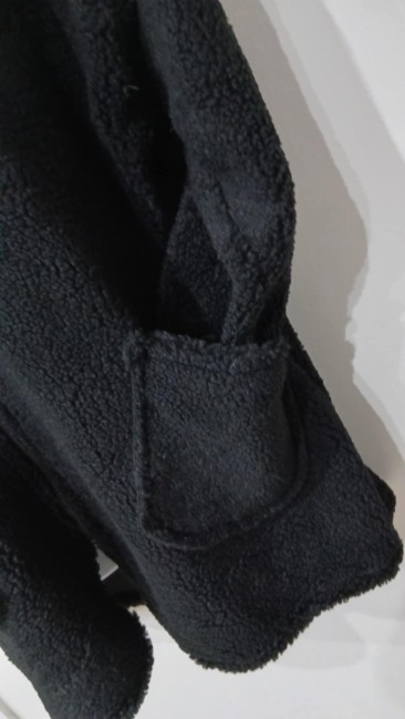 Veste laine capuche noir