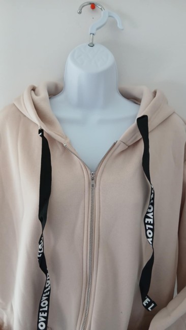 Veste longue polaire beige