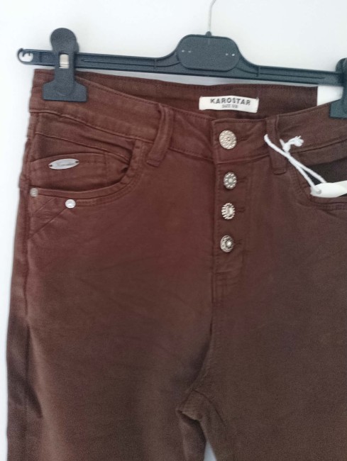 Jeans marron Bouton Karostar