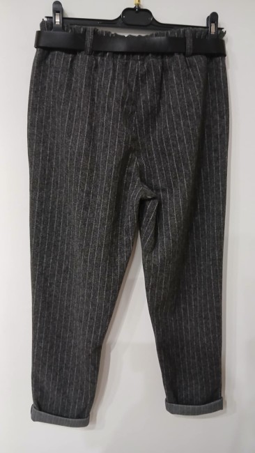 Pantalon à rayures gris chiné 