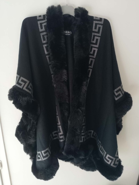Poncho cape fausse fourrure - Femme
