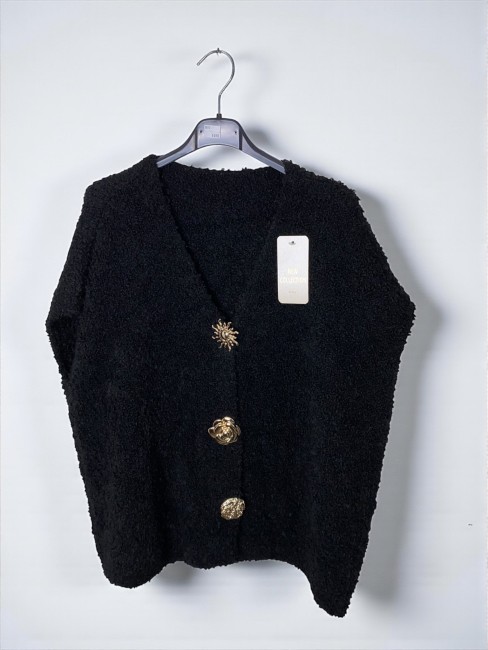 Cardigan maille bouclettes / 3 broches