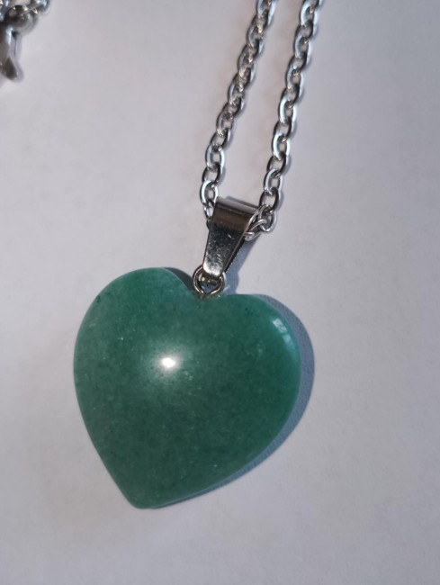 Collier pendentif coeur d'aventurine