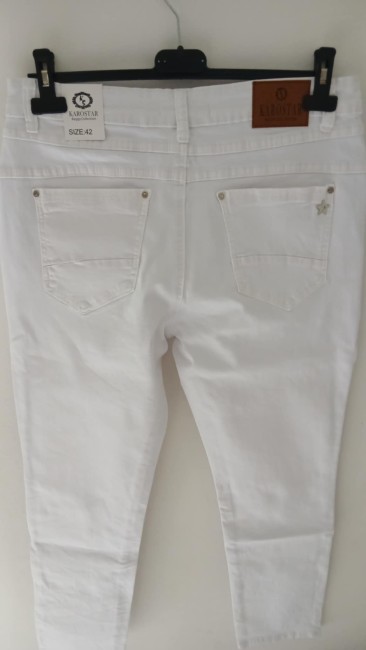 Jeans Blanc  Boutons Karostar